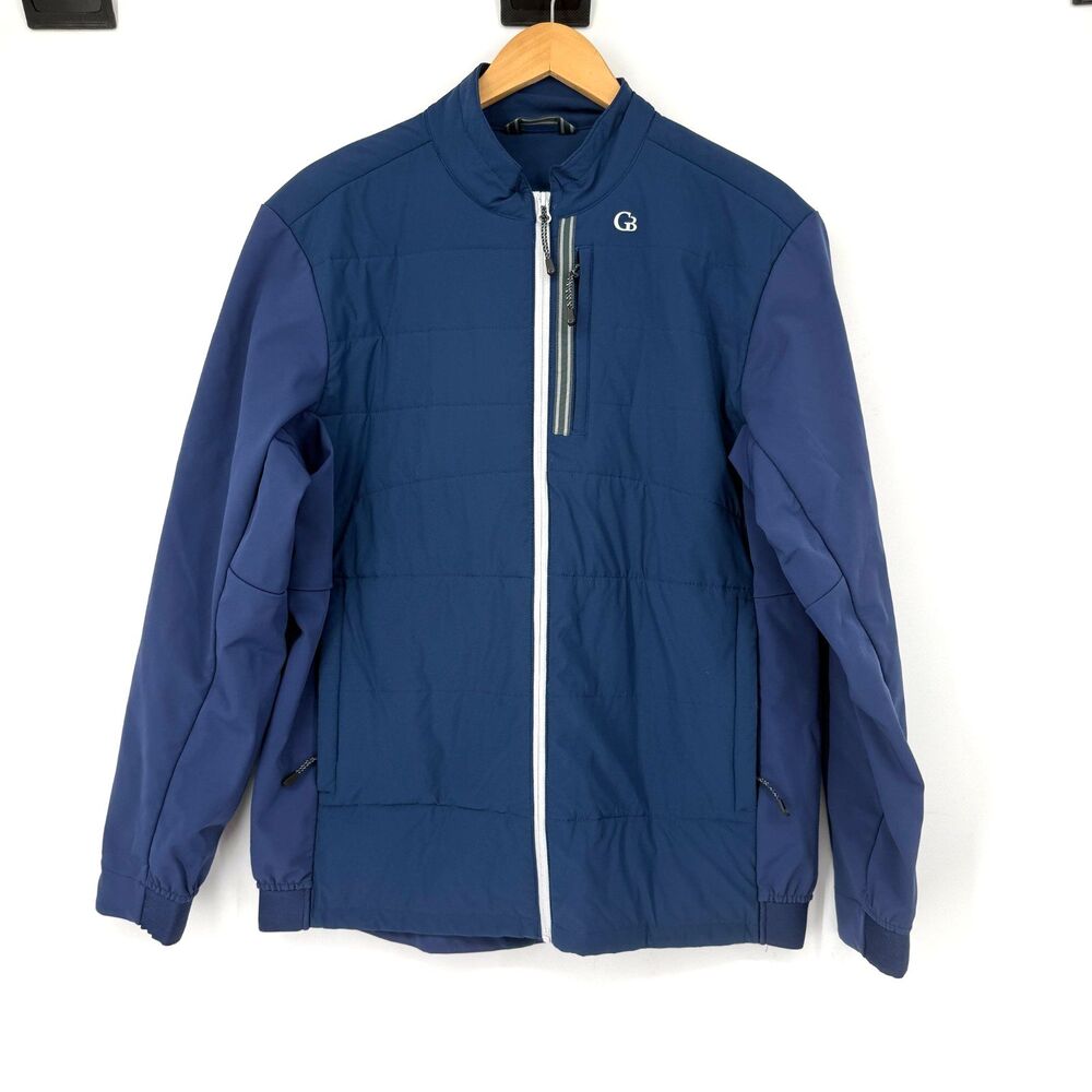 Galway Bay Jacket Performance Quilted Insulated Full Zip Blue Pocket Golf XL Men